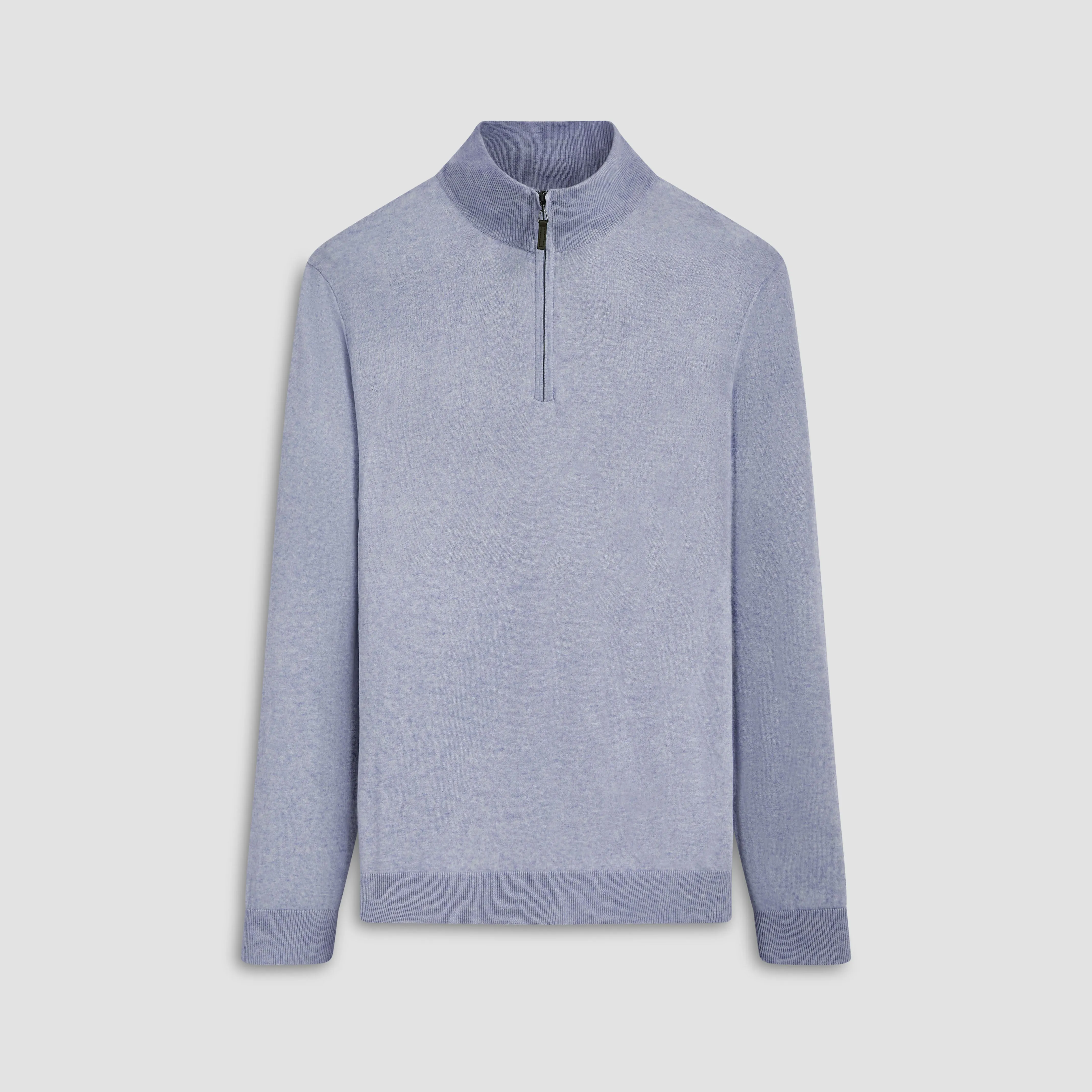 Solid Cotton Cashmere Quarter Zip Sweater