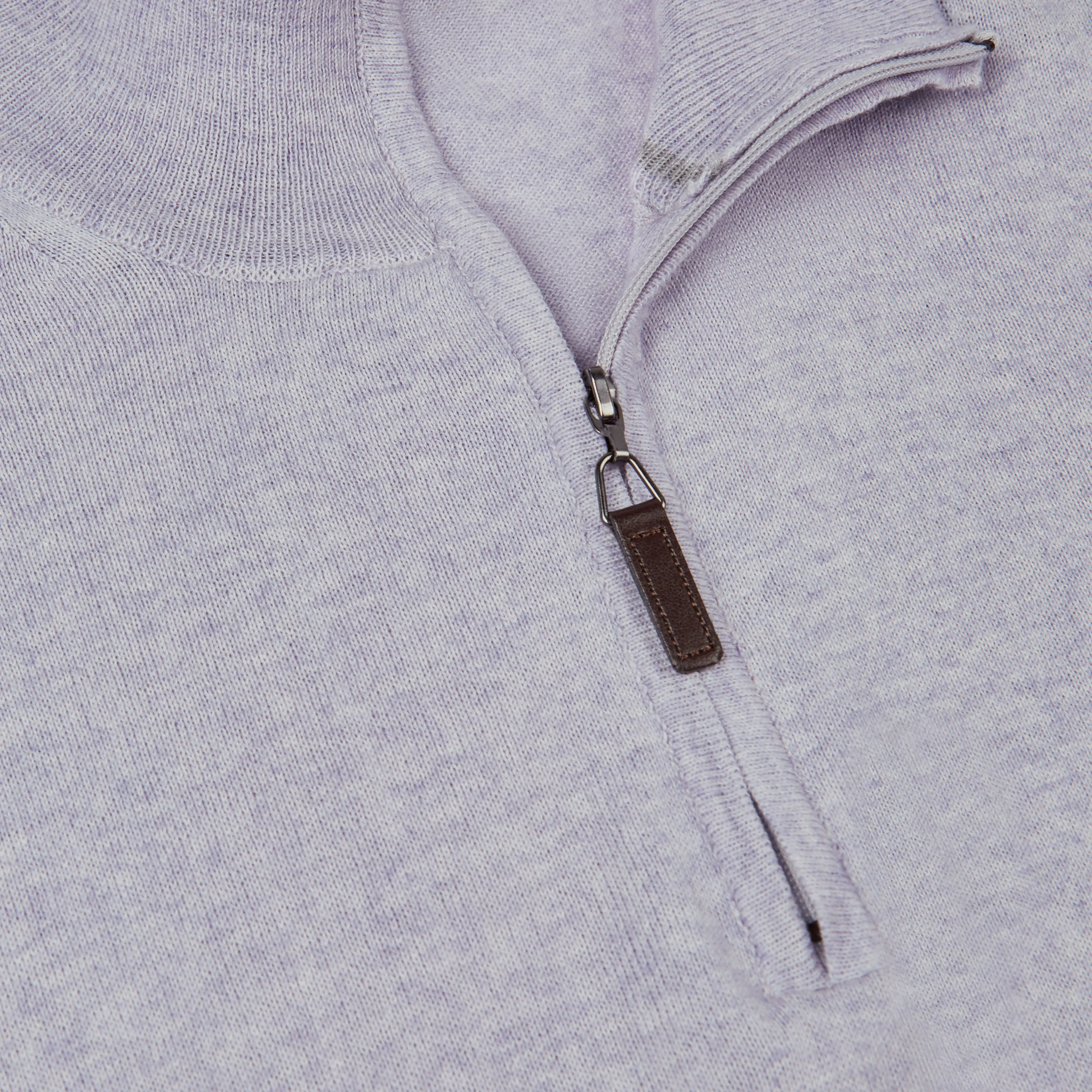 Solid Cotton Cashmere Quarter Zip Sweater
