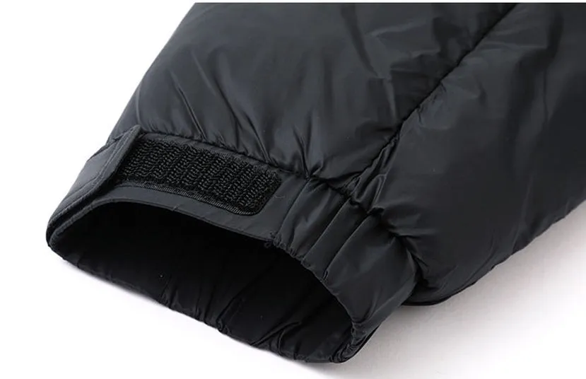 Solid Quilted Windproof Puffer Jacket for Men with Stain-Resistant Feature