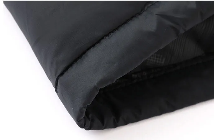 Solid Quilted Windproof Puffer Jacket for Men with Stain-Resistant Feature