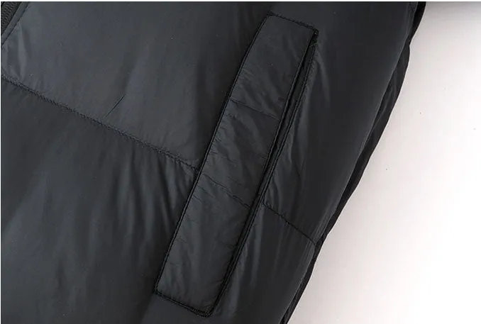 Solid Quilted Windproof Puffer Jacket for Men with Stain-Resistant Feature