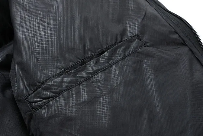 Solid Quilted Windproof Puffer Jacket for Men with Stain-Resistant Feature