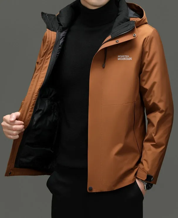 Solid Stain-resistant Padded Down Jacket for Men