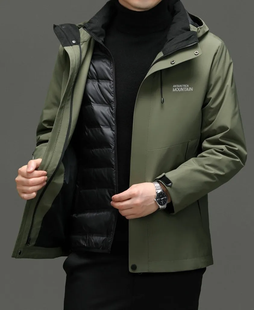Solid Stain-resistant Padded Down Jacket for Men