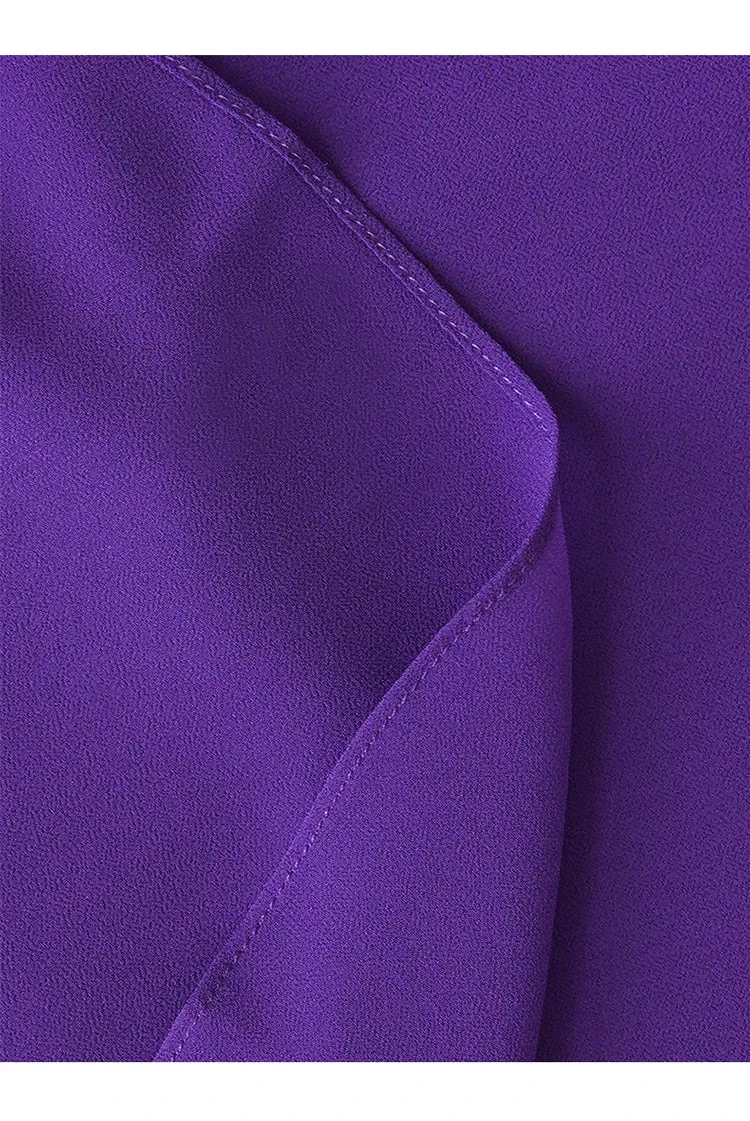 Stacy V Neck Long Sleeve Pleated High Waist Slim Long Dress