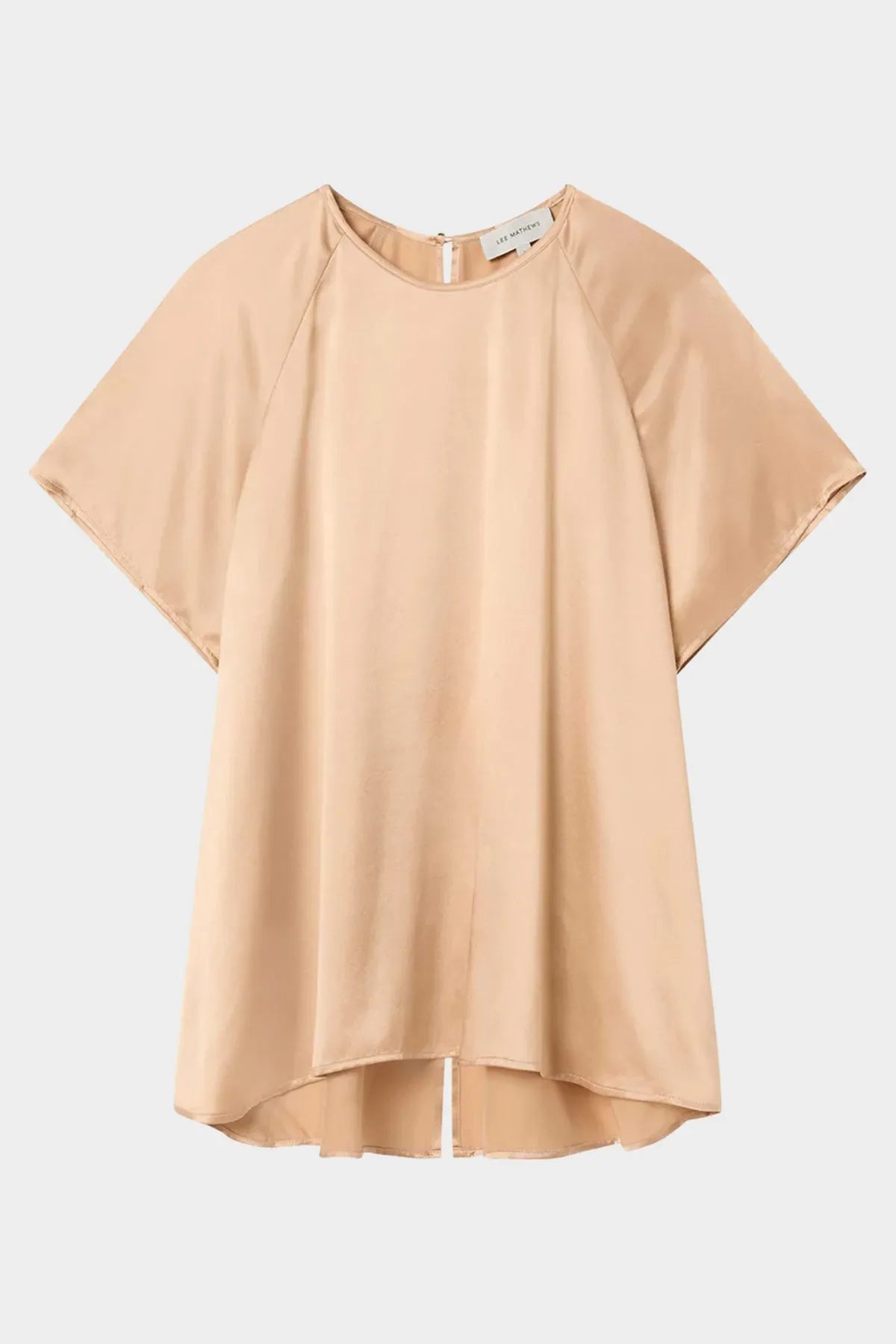Stella Silk Satin Raglan Tee in Honey