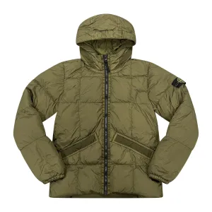 STONE ISLAND (KIDS) CRINKLE PUFFER JACKET KHAKI