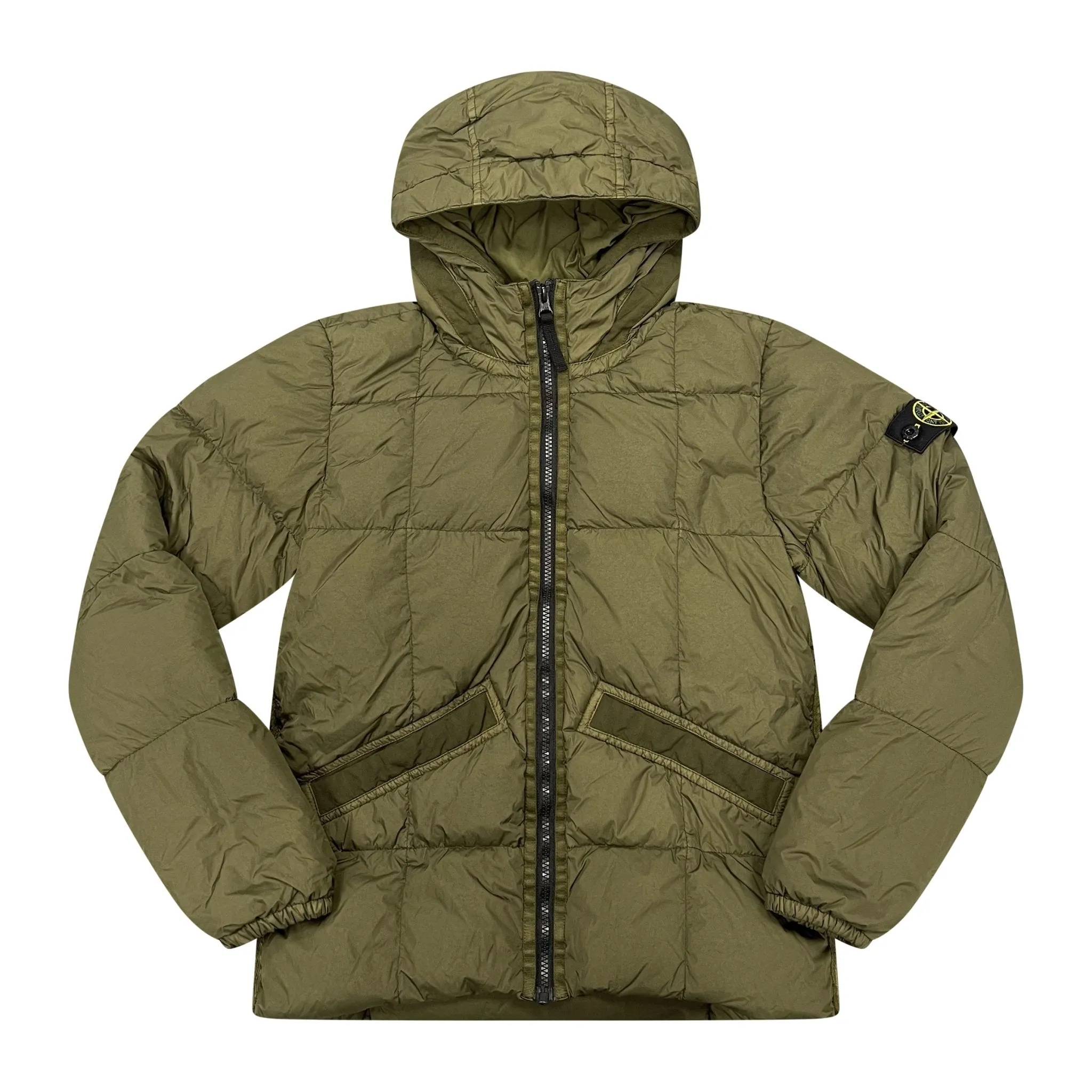 STONE ISLAND (KIDS) CRINKLE PUFFER JACKET KHAKI