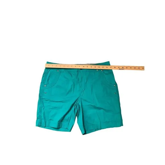 Style &amp; Co Chino Shorts Flat Front Pocket Preppy Casual Green Womens Size 10 NWT