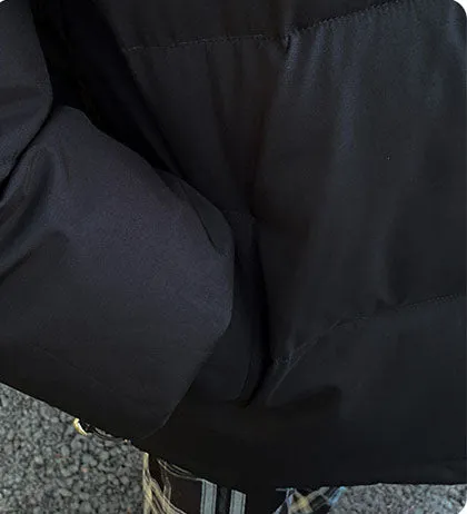 Stylish padded zip-up puffer jacket with letter print detail