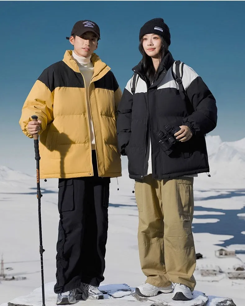 Stylish Patchwork Puffer Jacket for Ultimate Warmth and Comfort