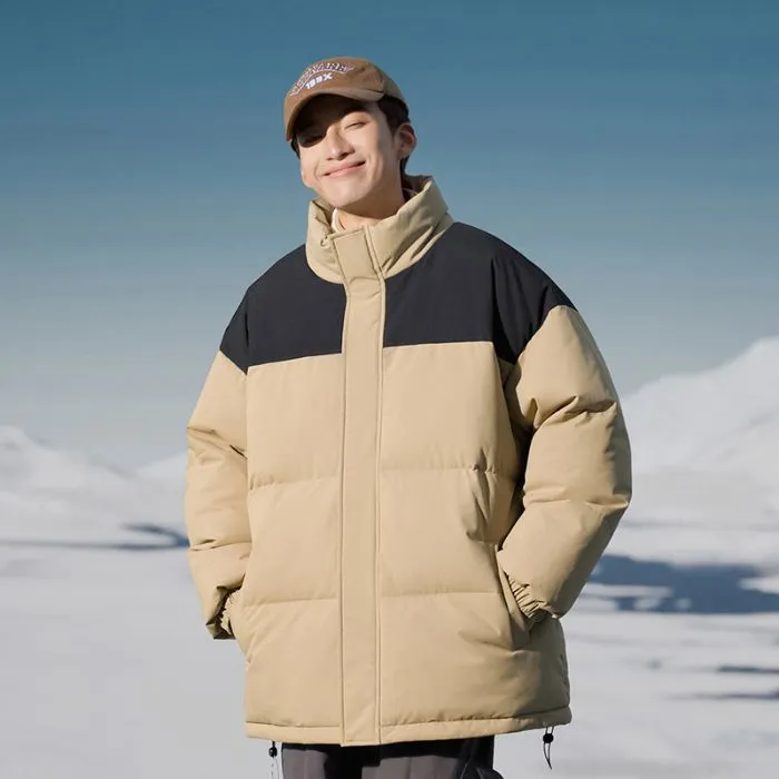Stylish Patchwork Puffer Jacket for Ultimate Warmth and Comfort