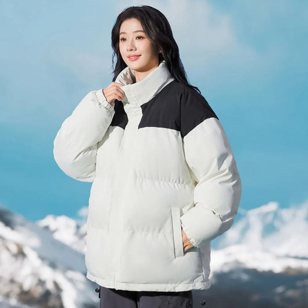 Stylish Patchwork Puffer Jacket for Ultimate Warmth and Comfort