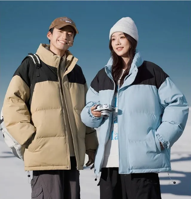 Stylish Patchwork Puffer Jacket for Ultimate Warmth and Comfort