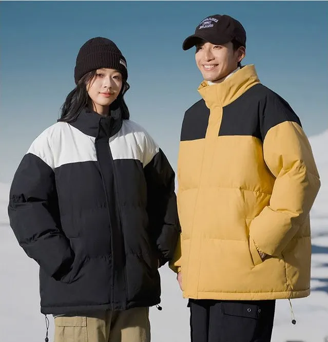 Stylish Patchwork Puffer Jacket for Ultimate Warmth and Comfort
