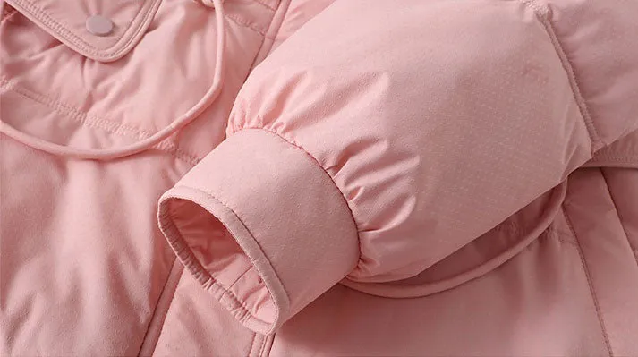 Stylish Thickened Plain Hip-length Puffer Coat for Women