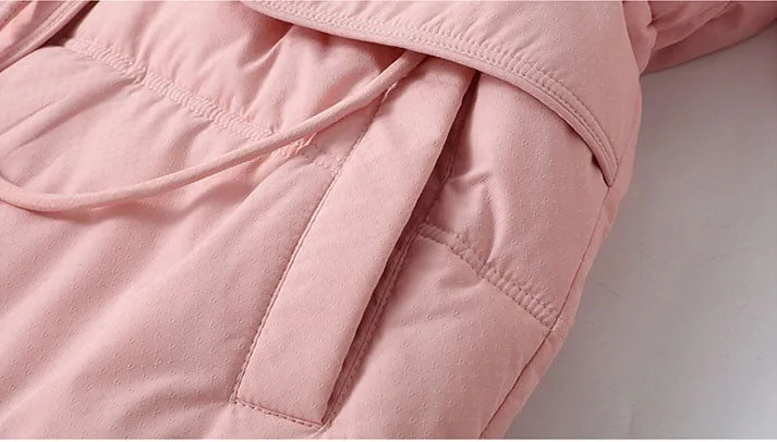 Stylish Thickened Plain Hip-length Puffer Coat for Women