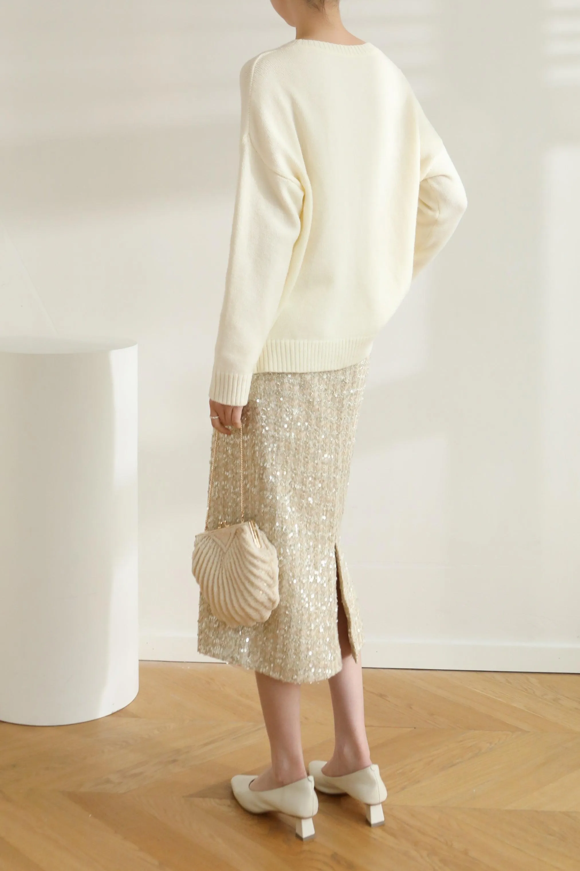 Sunday Groove Cashmere Blend Sweater - Cream