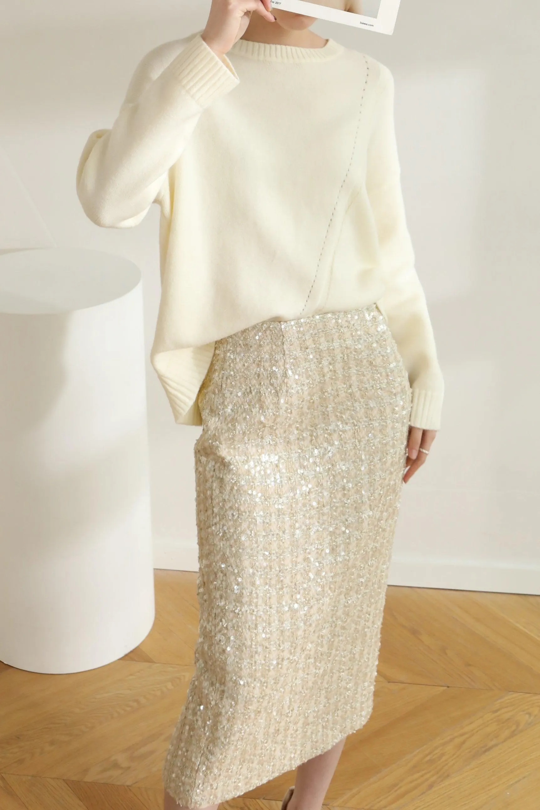 Sunday Groove Cashmere Blend Sweater - Cream