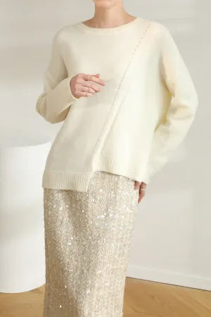 Sunday Groove Cashmere Blend Sweater - Cream