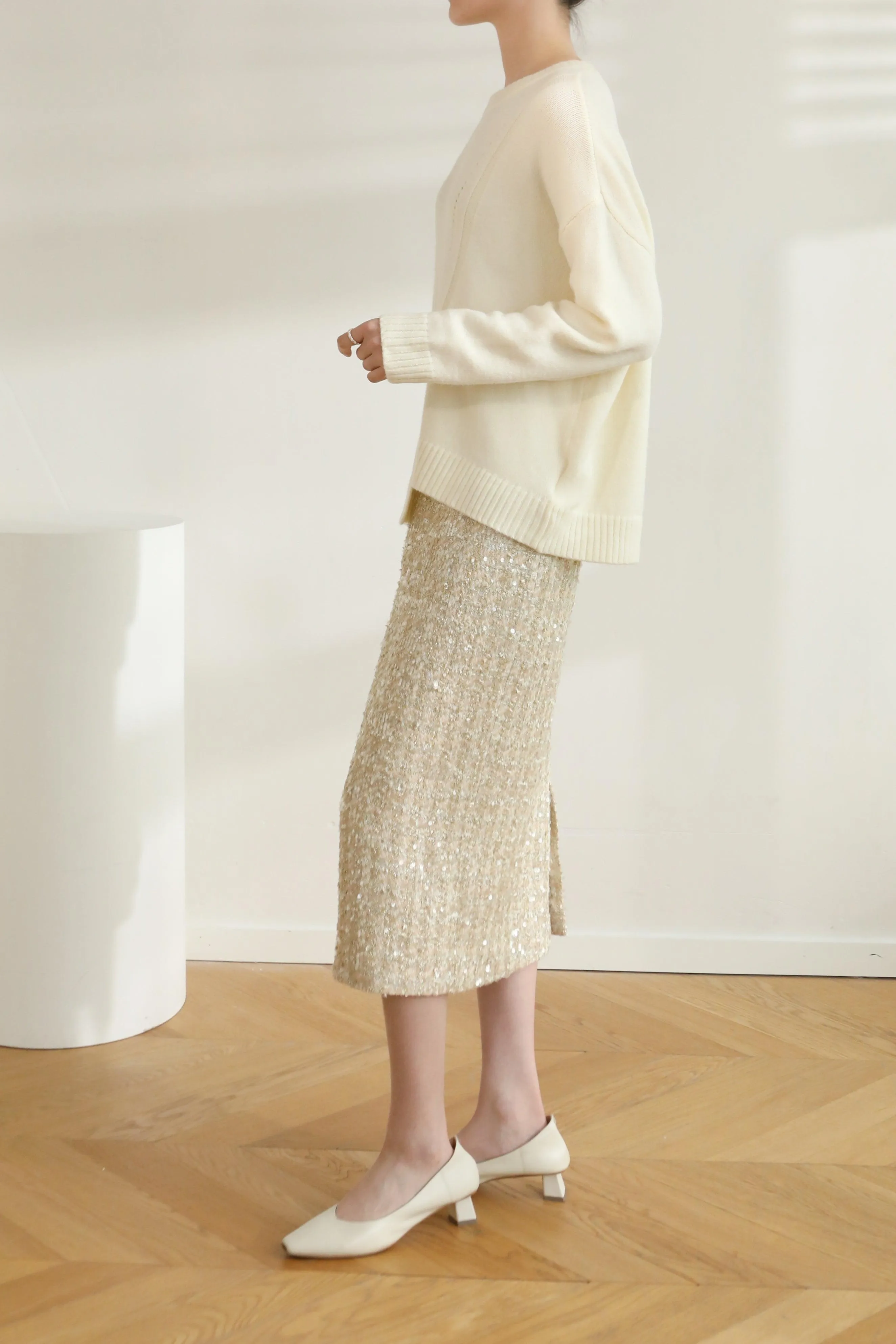 Sunday Groove Cashmere Blend Sweater - Cream