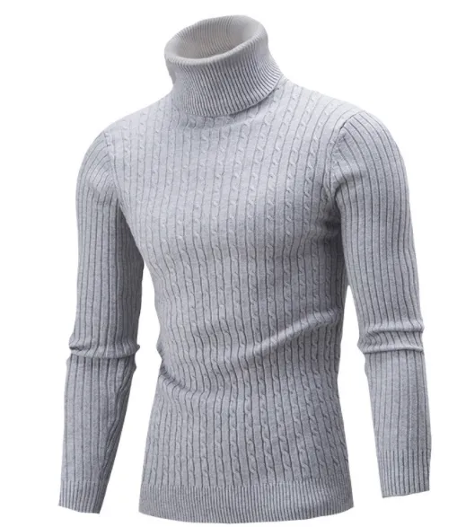 Sweater Pullover Men 2018 Male Brand Casual Solid-Color Knitt Simple Sweaters Men Comfortable Hedging Turtleneck Men'S Sweater