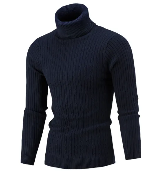 Sweater Pullover Men 2018 Male Brand Casual Solid-Color Knitt Simple Sweaters Men Comfortable Hedging Turtleneck Men'S Sweater