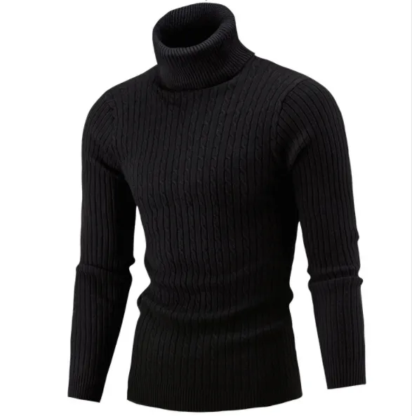 Sweater Pullover Men 2018 Male Brand Casual Solid-Color Knitt Simple Sweaters Men Comfortable Hedging Turtleneck Men'S Sweater