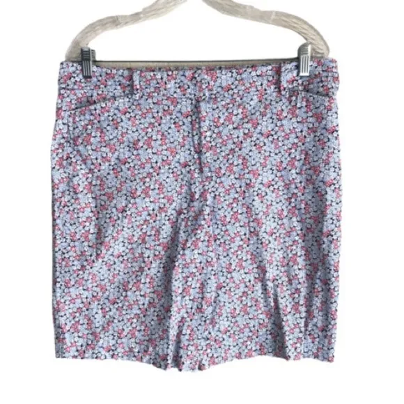 Talbots Womens Floral Perfect Chino shorts Stretch Cotton Spandex Casual​