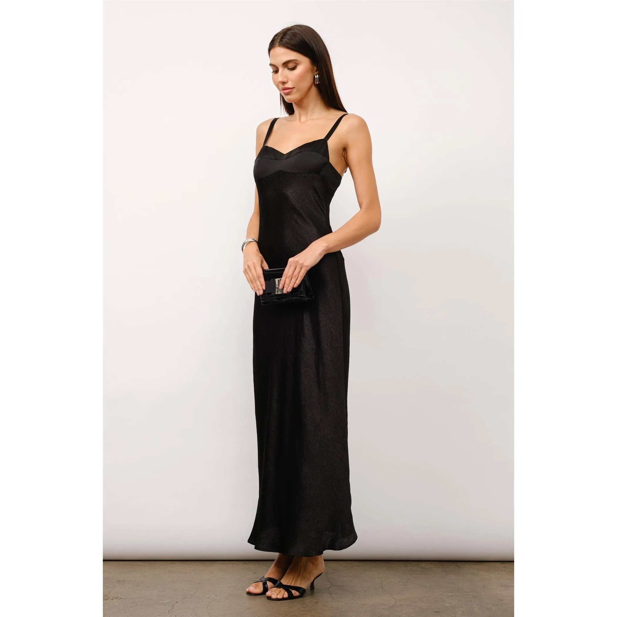 The Bianca Satin Maxi Slip Dress
