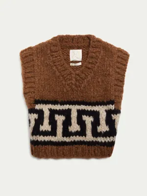 The Kavi Greek Key Vest in Cashmere