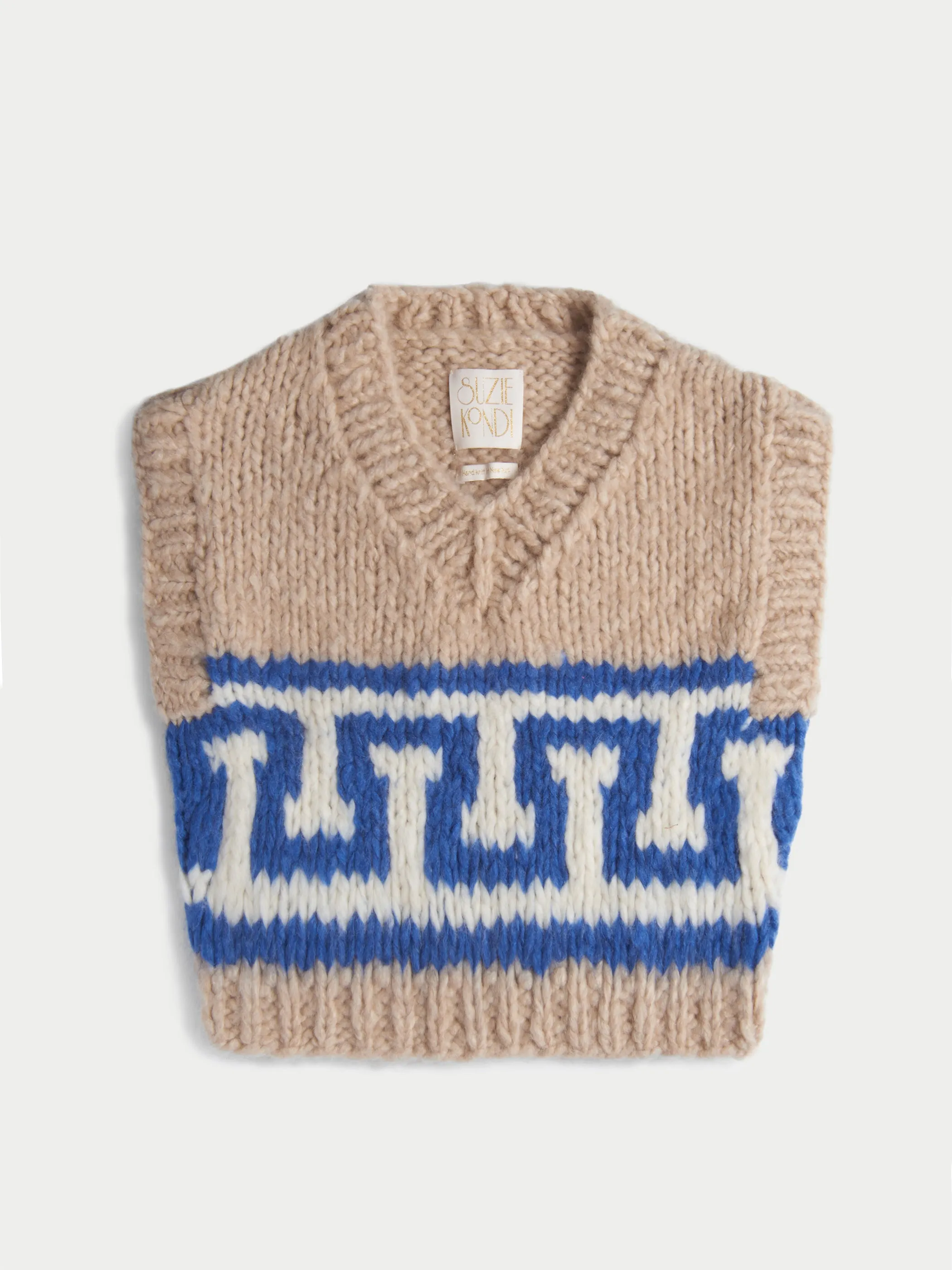 The Kavi Greek Key Vest in Cashmere