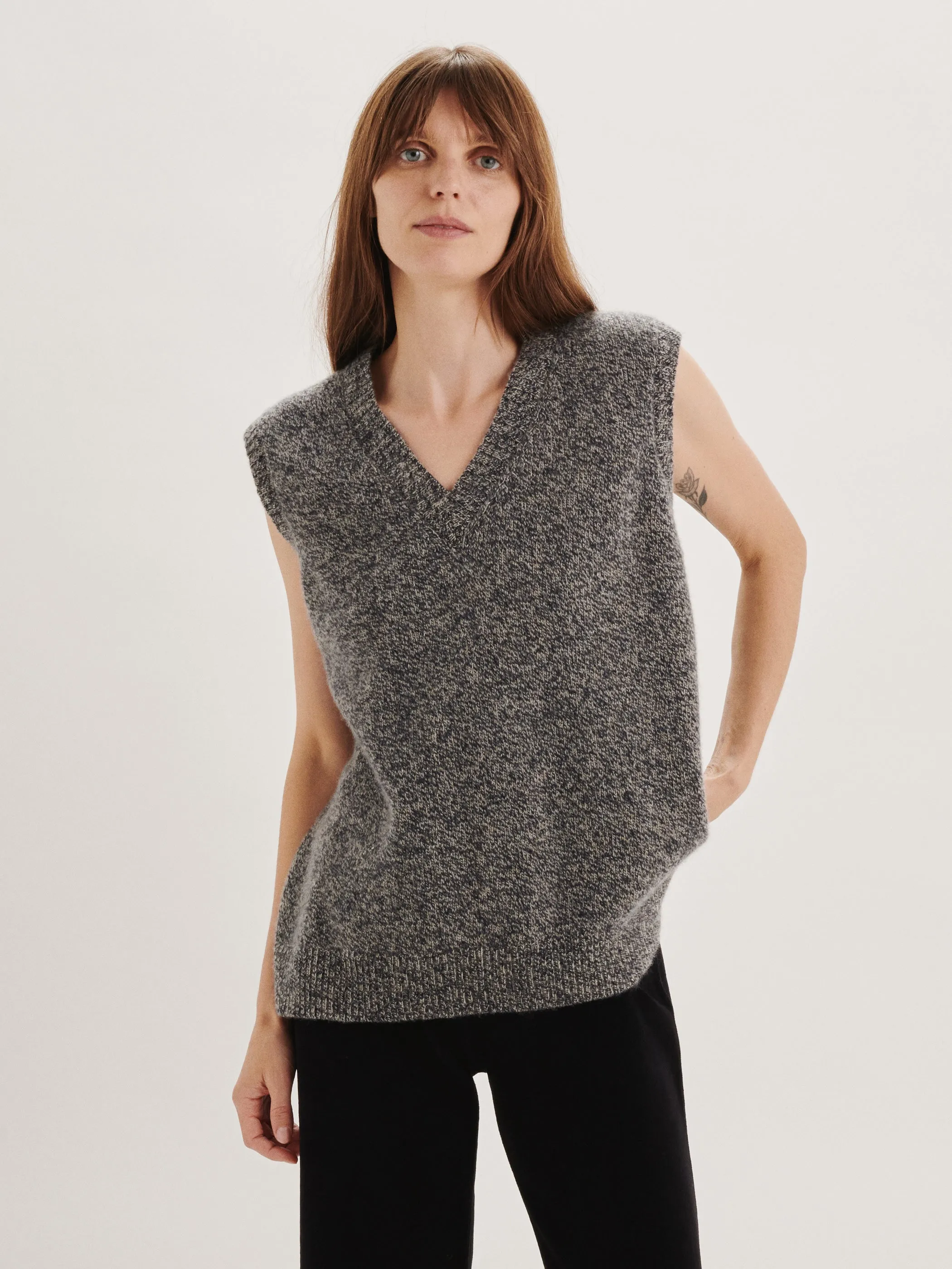 The Stevie Oversized Vest in Cashmere