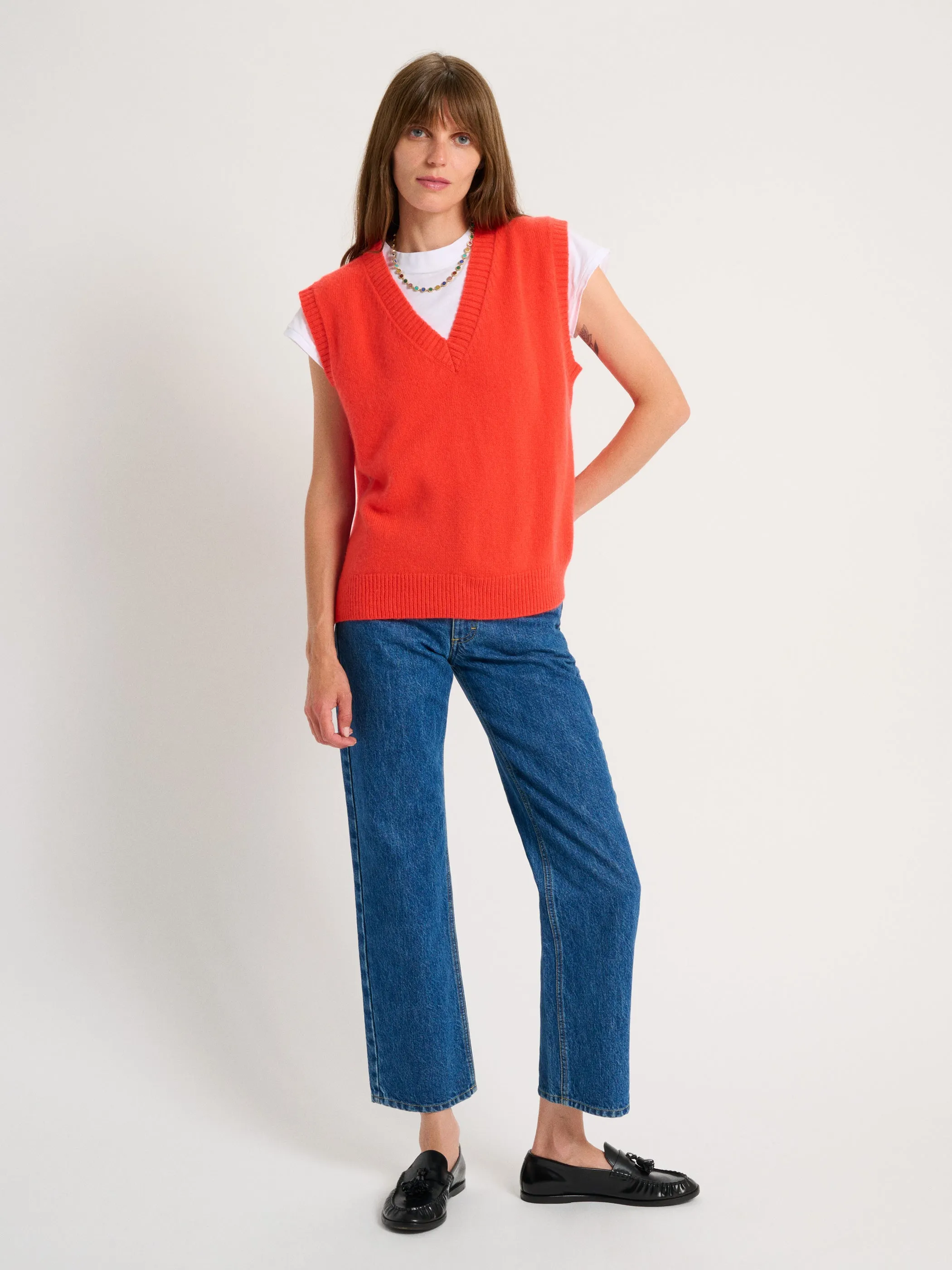 The Stevie Oversized Vest in Cashmere