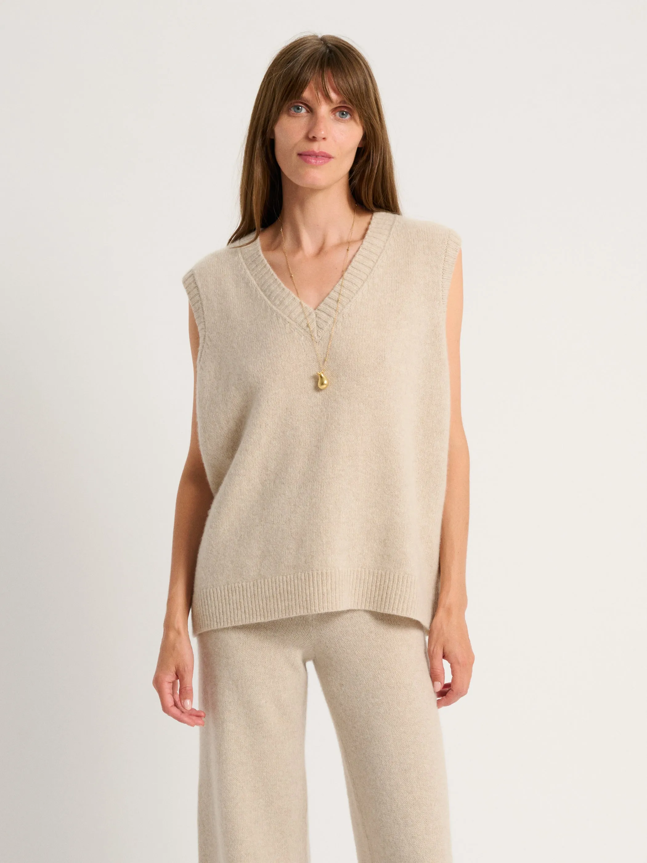 The Stevie Oversized Vest in Cashmere
