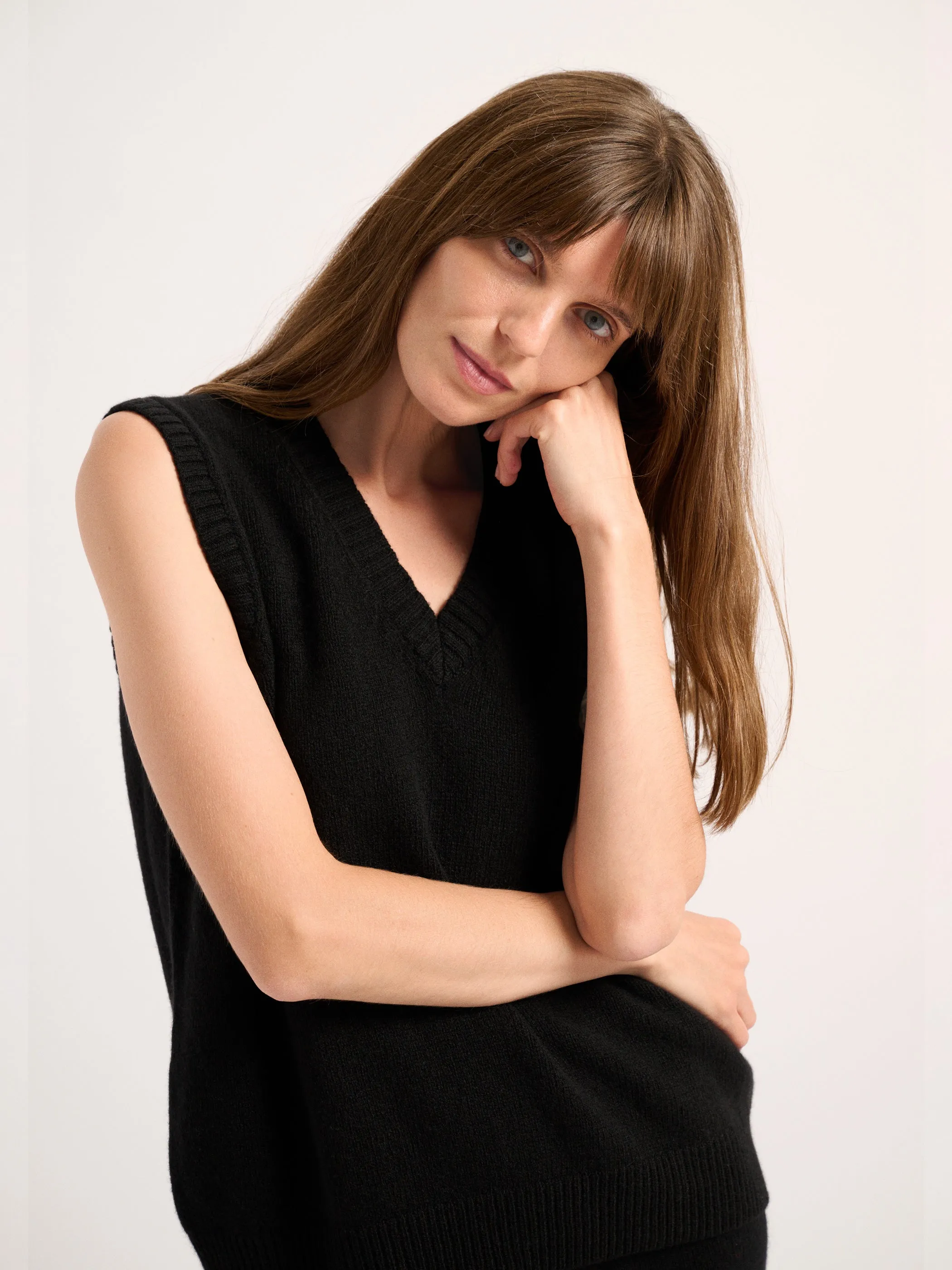 The Stevie Oversized Vest in Cashmere