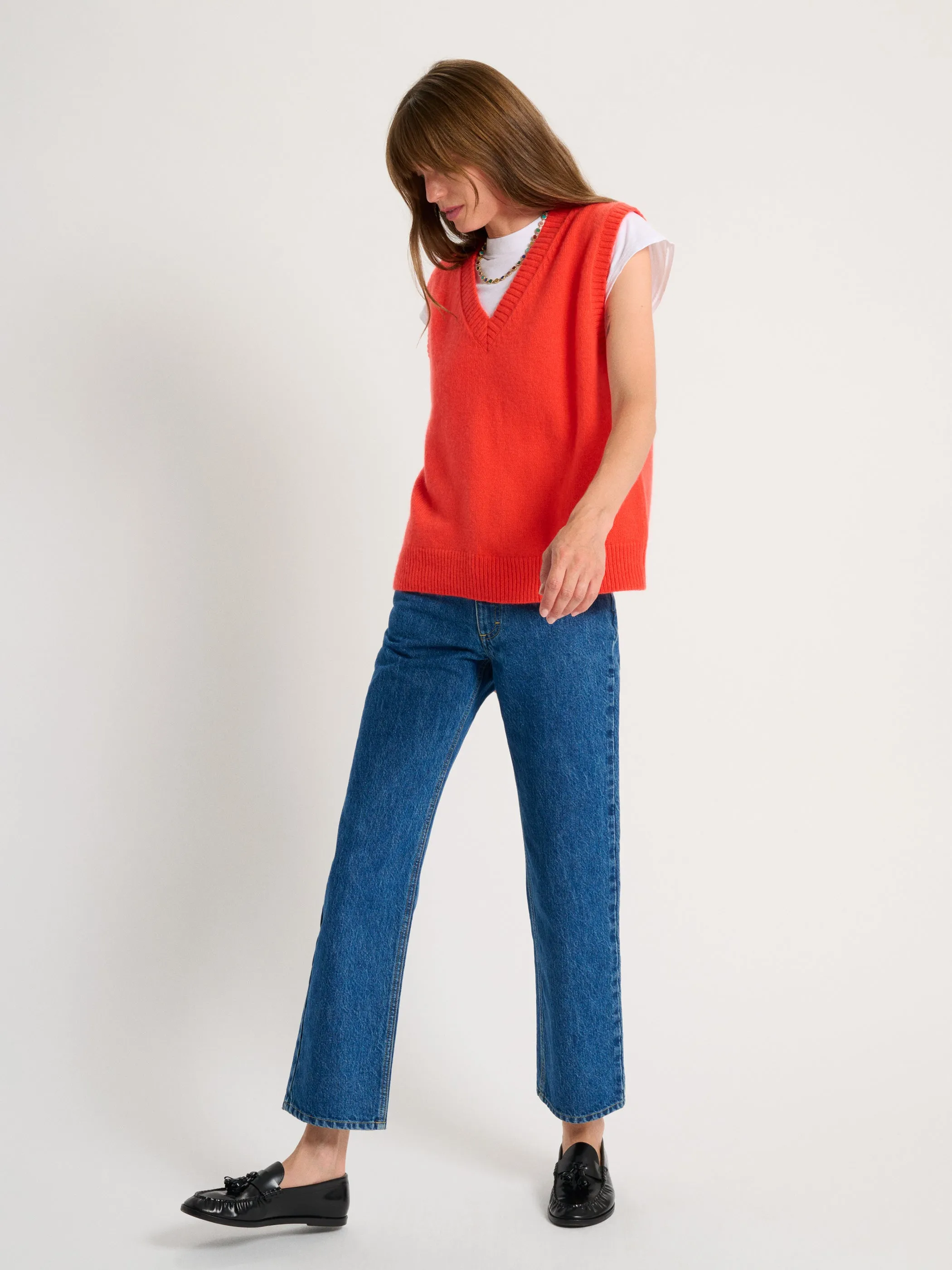 The Stevie Oversized Vest in Cashmere