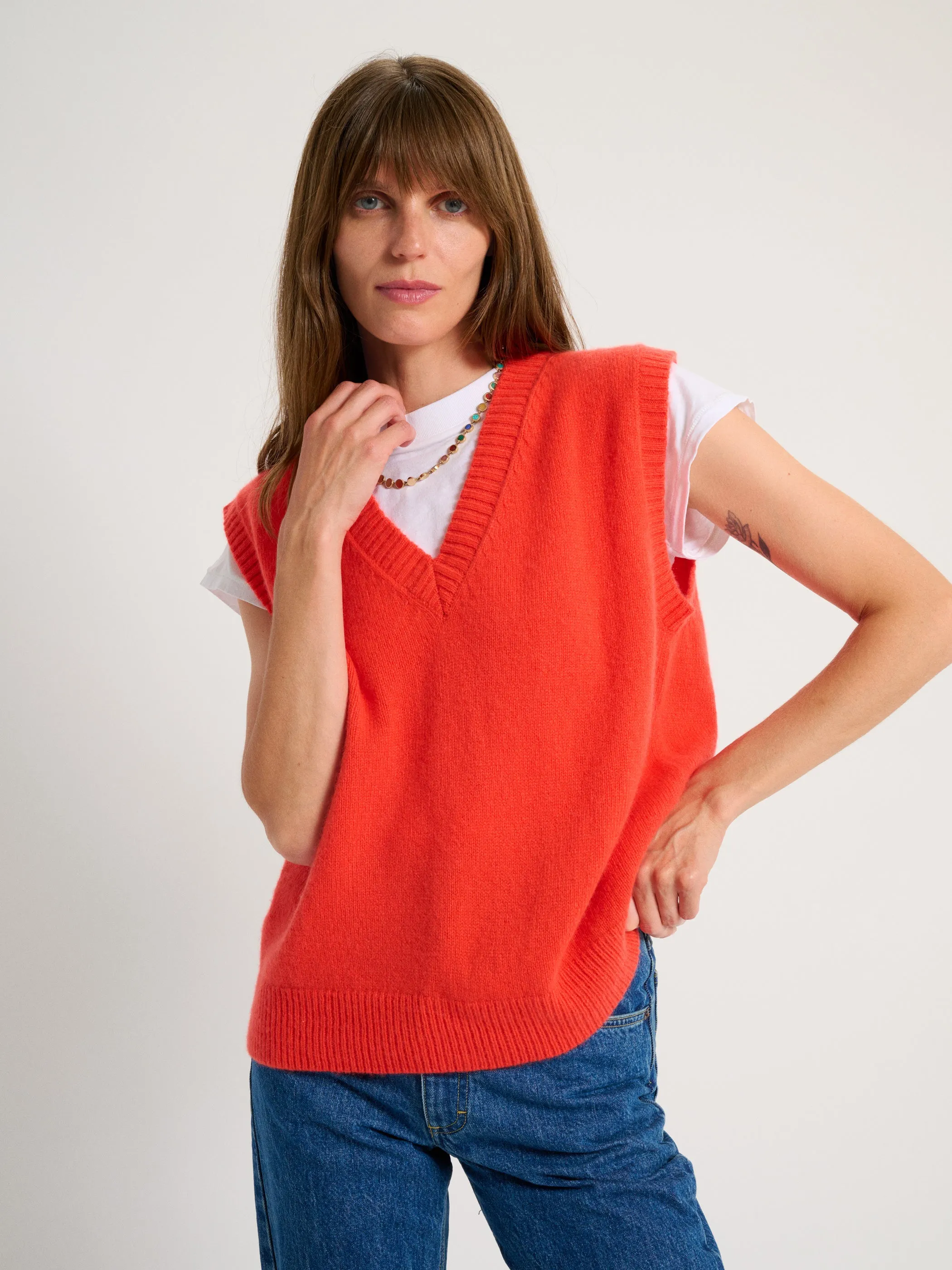 The Stevie Oversized Vest in Cashmere