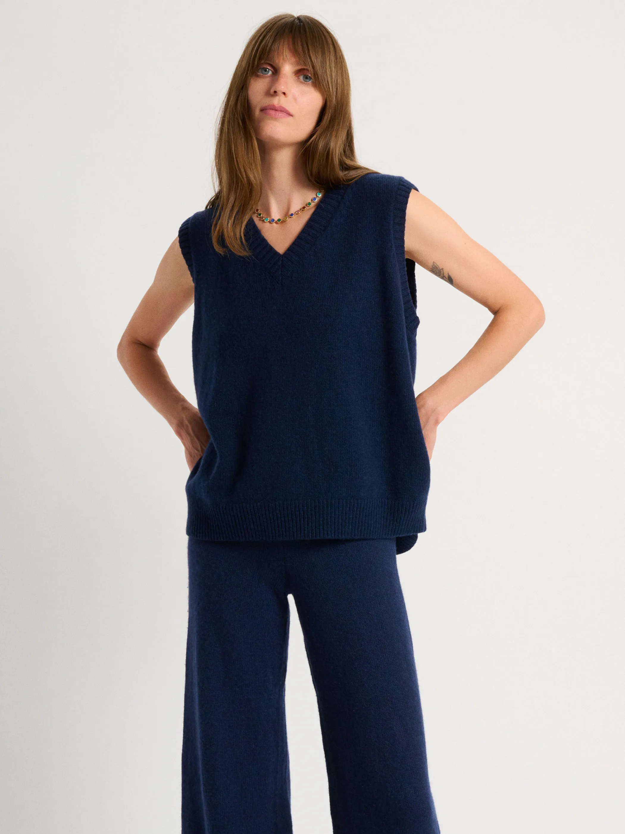 The Stevie Oversized Vest in Cashmere