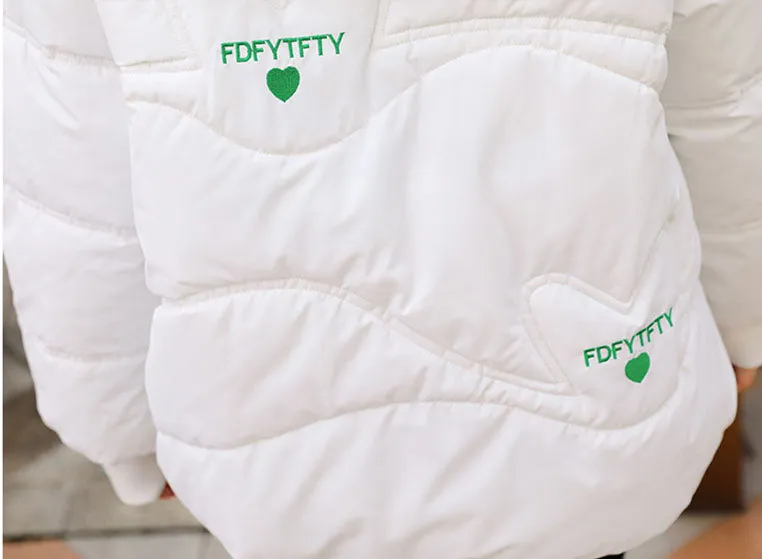 Thickened Hooded Puffer Jacket featuring Quilted Texture and Letter Embroidery