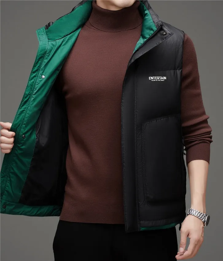 Thickened Stain-Resistant Down Vest with Easy-to-Clean Features