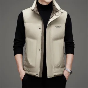 Thickened Stain-Resistant Down Vest with Easy-to-Clean Features