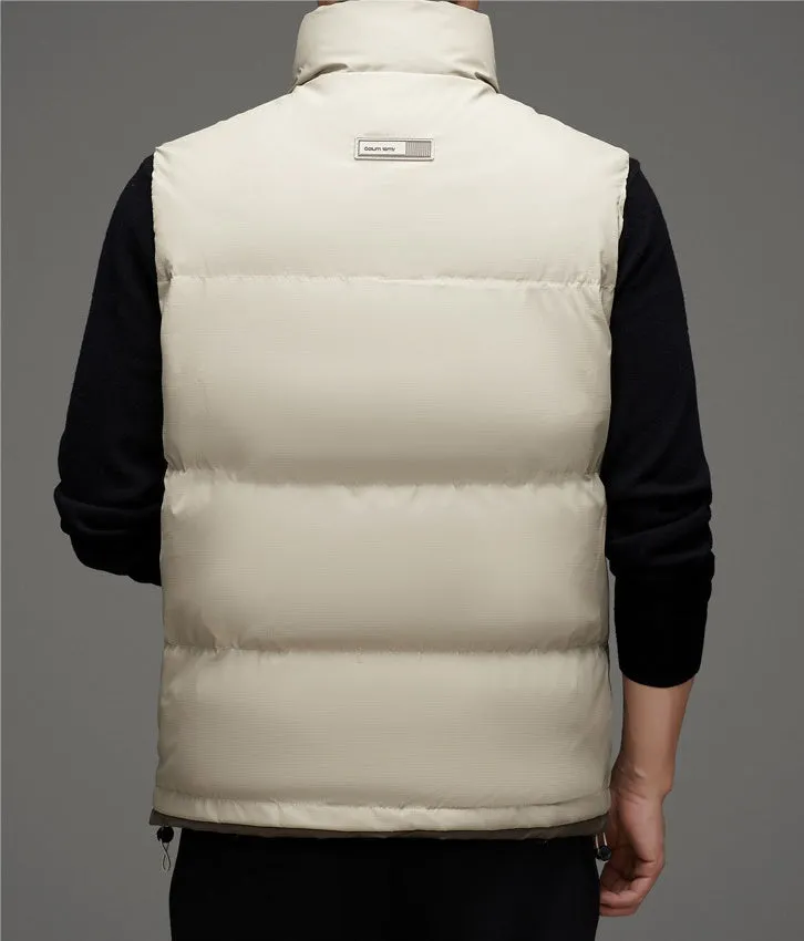 Thickened Stain-Resistant Down Vest with Easy-to-Clean Features