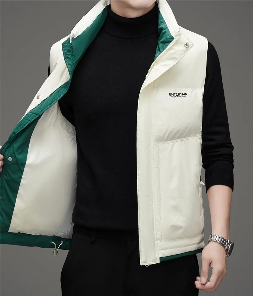 Thickened Stain-Resistant Down Vest with Easy-to-Clean Features