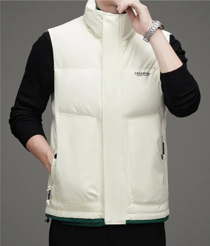Thickened Stain-Resistant Down Vest with Easy-to-Clean Features