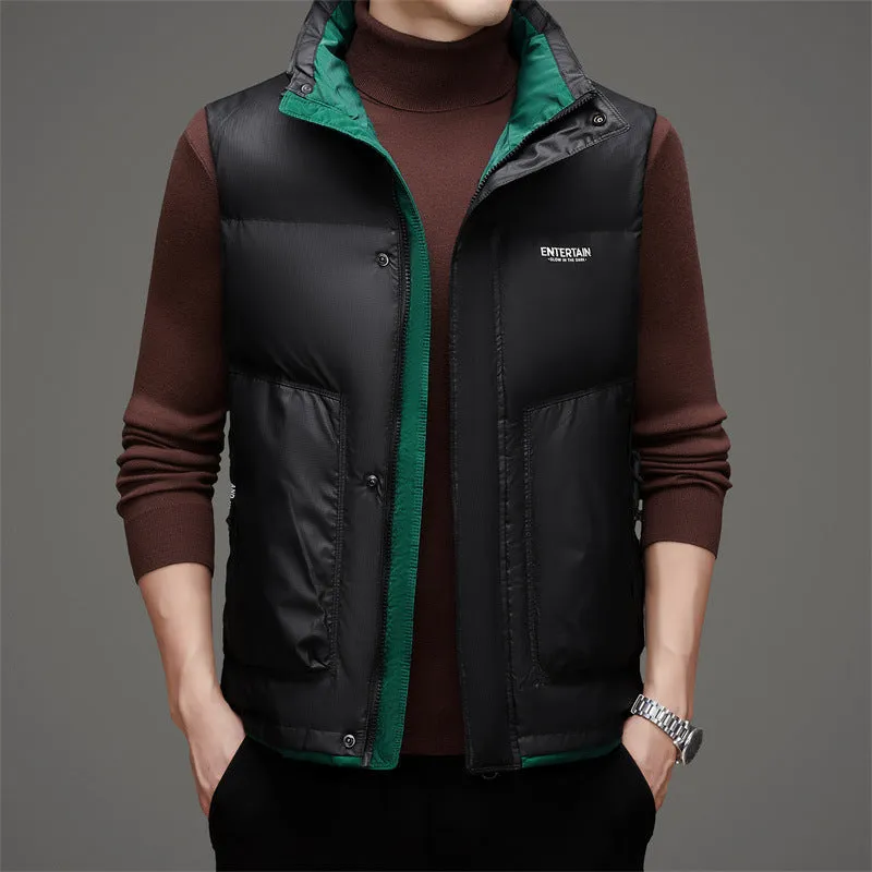 Thickened Stain-Resistant Down Vest with Easy-to-Clean Features