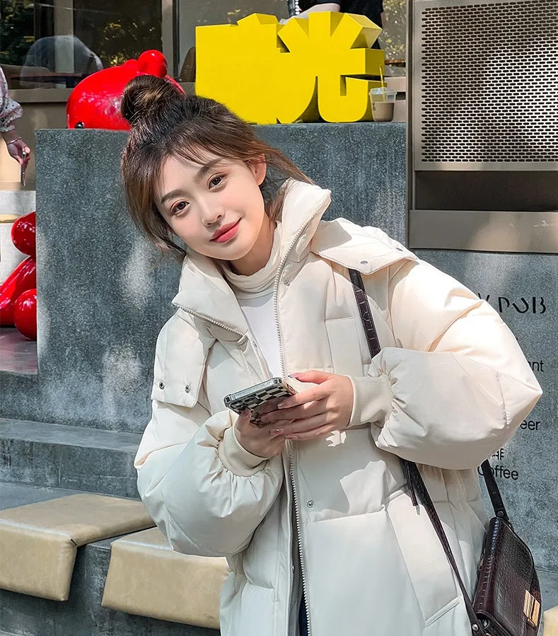 Thickened Water-Resistant Hooded Puffer Jacket