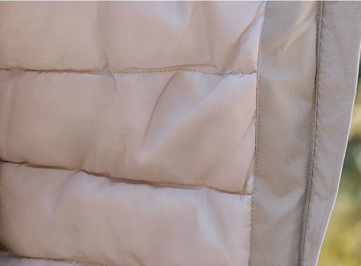 Thickened Water-resistant Puffer Jacket for Women with Cargo Style