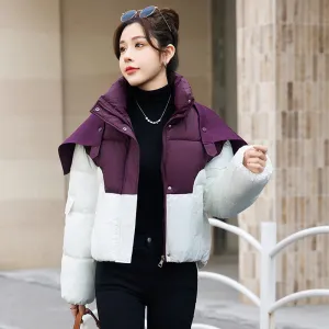 Thickened Windproof Puffer Jacket Featuring a Quilted Design for Women
