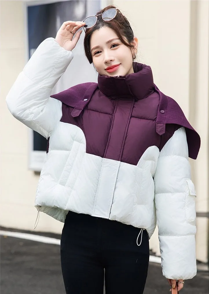 Thickened Windproof Puffer Jacket Featuring a Quilted Design for Women